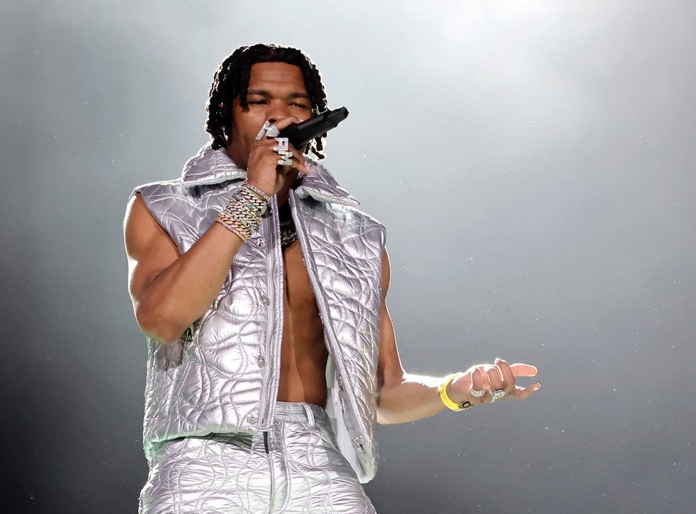 <p>Lil Baby performs at Coachella on Friday (15 April)  </p>