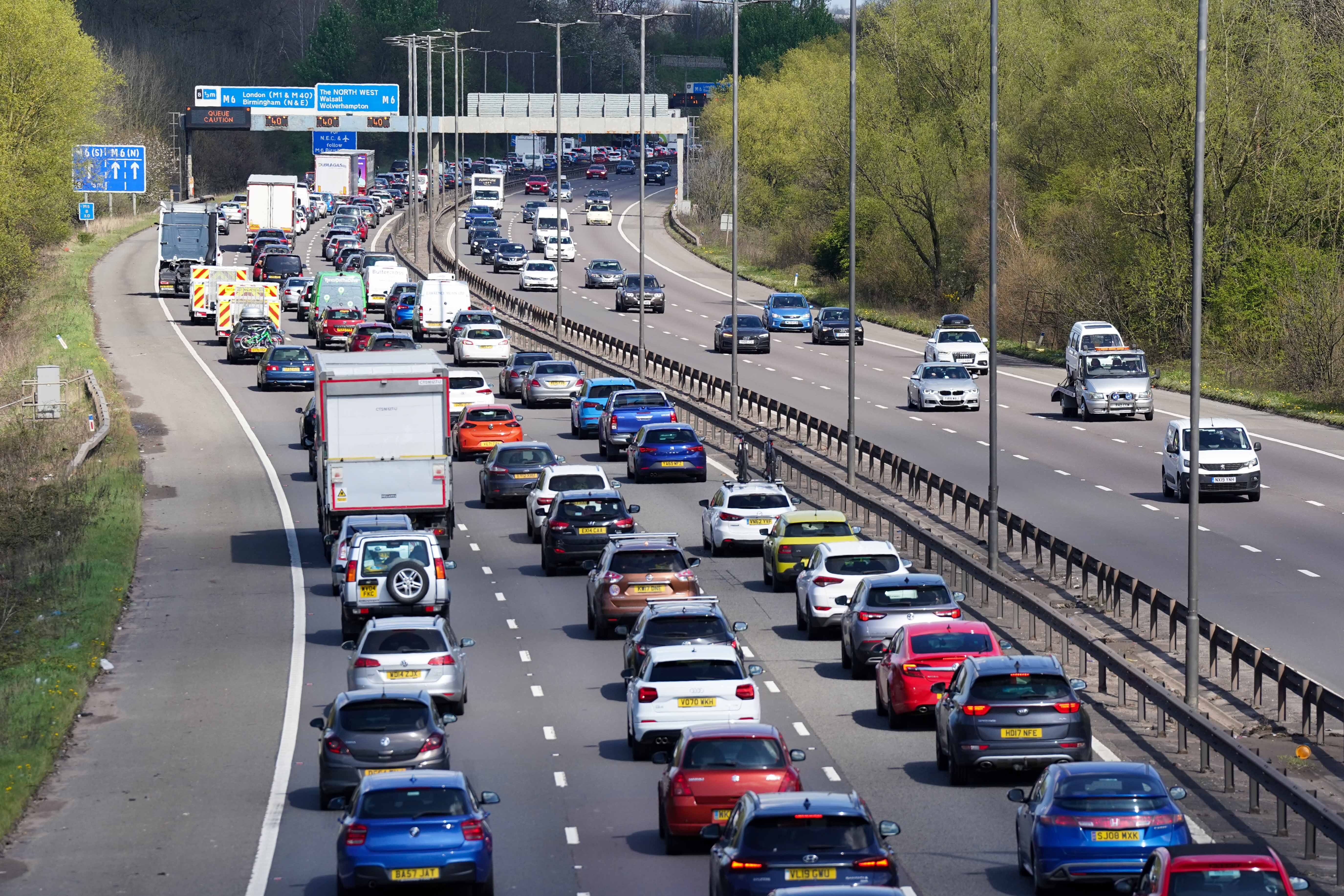Traffic, pictured on Good Friday, has been less busy on Easter Saturday and is said to be moving well (Jacob King/PA)