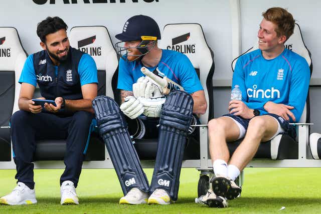 Saqib Mahmood (left) says a conversation with Ben Stokes inspired him to focus on red-ball cricket (Barrington Coombs/PA)