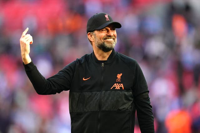 Liverpool manager Jurgen Klopp believes his side played one of the best halves of football in his time at the club in their 3-2 FA Cup semi-final win at Wembley (Adam Davy/PA)