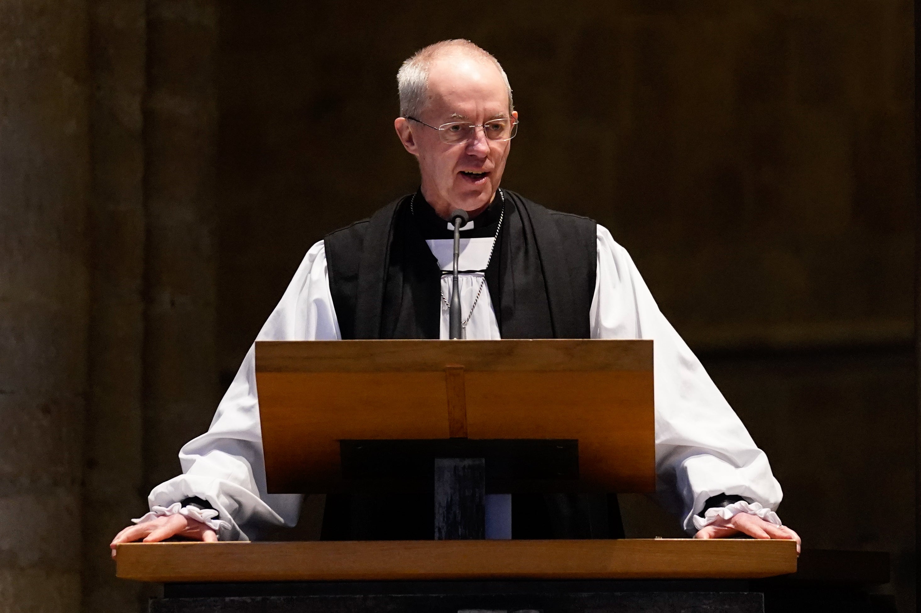 The Archbishop during Choral Evensong at Chichester Cathedral