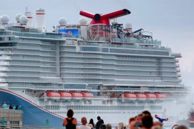 <p>The Carnival cruise ship Mardi Gras in 2021.</p>