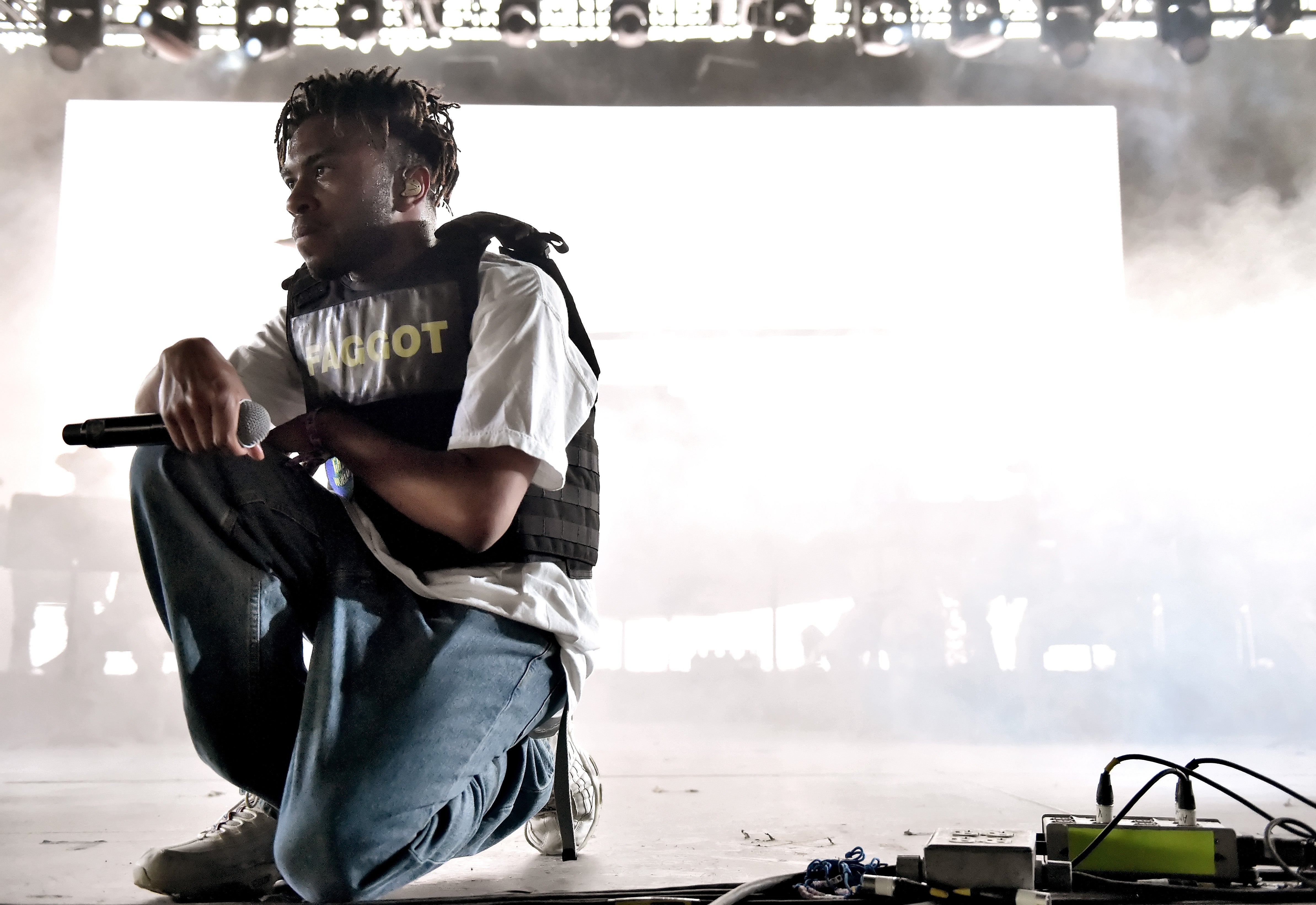 BROCKHAMPTON frontman Kevin Abstract during a past Coachella show