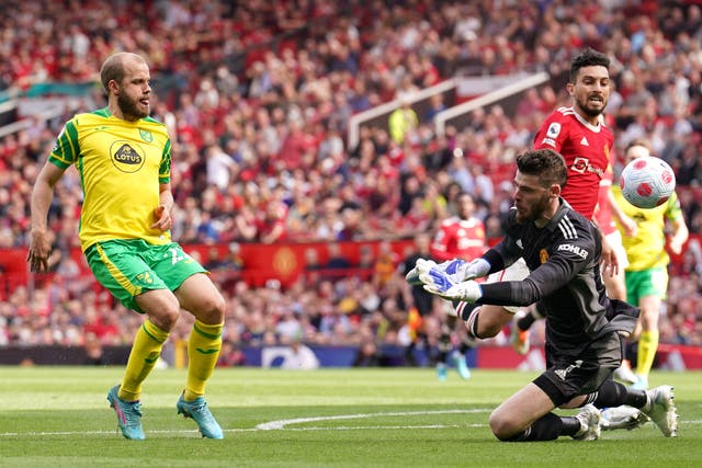 David De Gea played his part with important saves as Manchester United beat Norwich (Martin Rickett/PA)