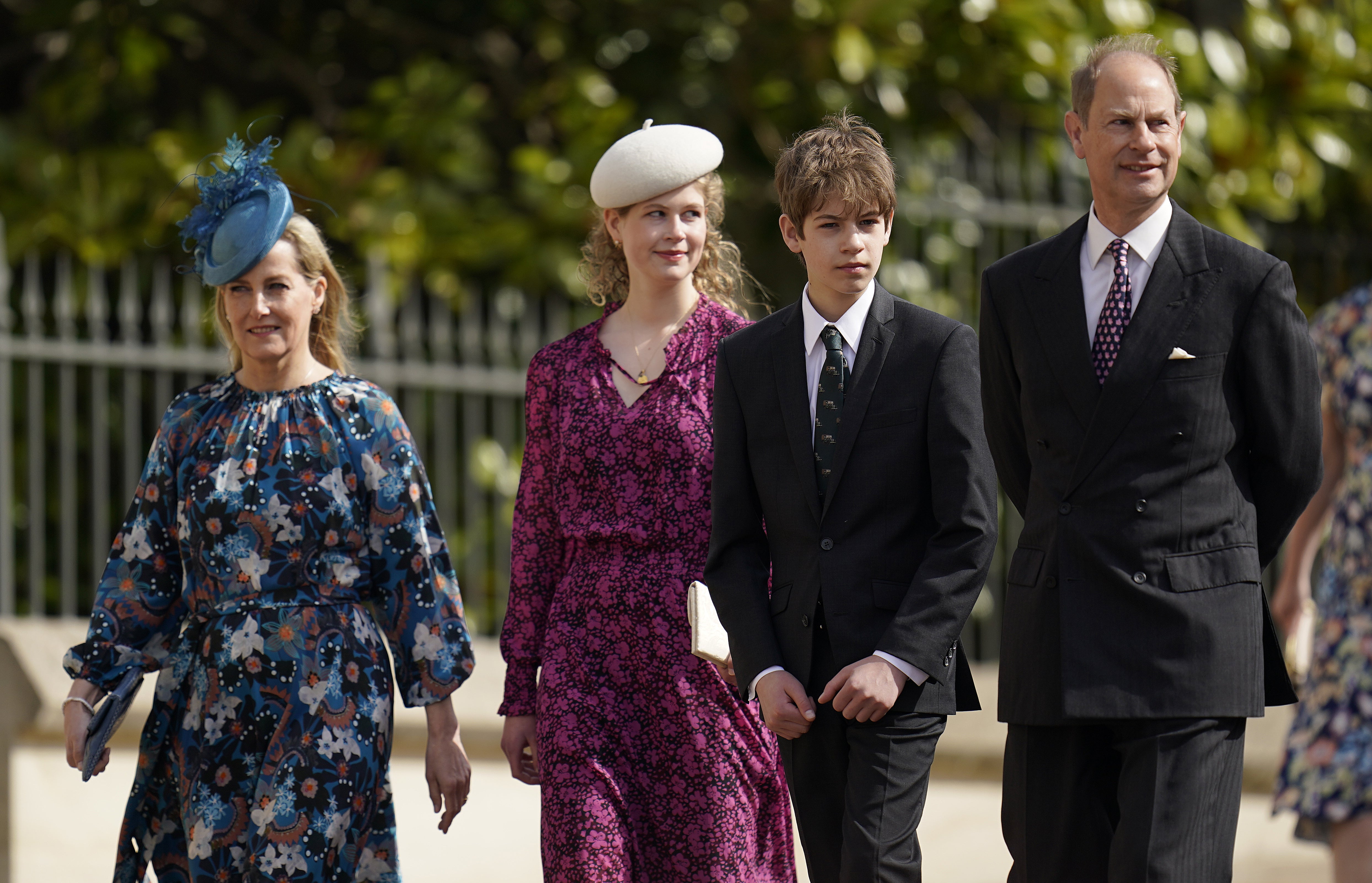 The Countess of Wessex, Lady Louise Mountbatten-Windsor, Viscount Severn and the Earl of Wessex attend the Easter Service at St George’s Chapel (Andrew Matthews/PA)