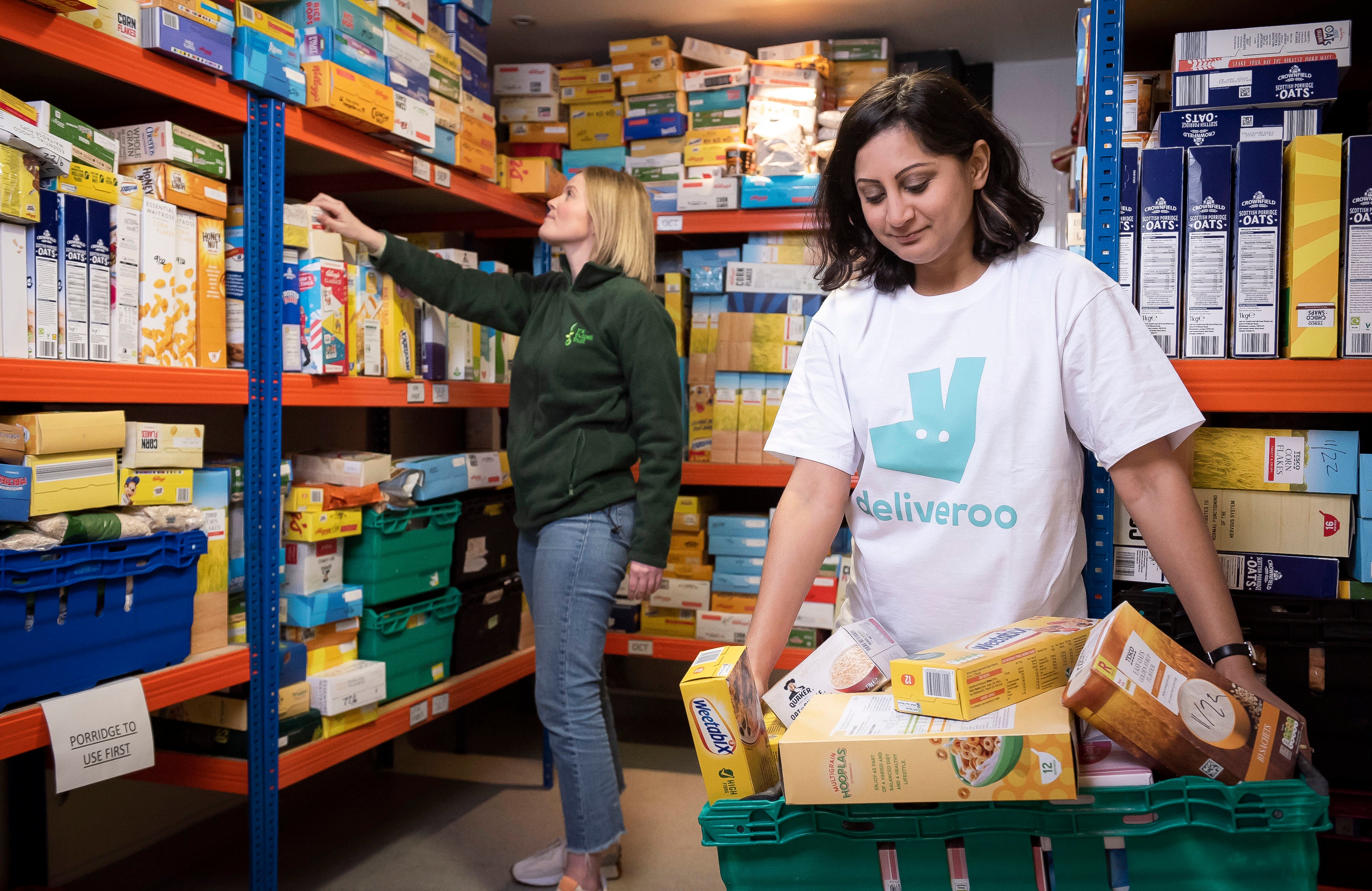 Deliveroo and Trussell Trust are partnering to provide up to two million meals and support for people facing hunger (Deliveroo/PA)