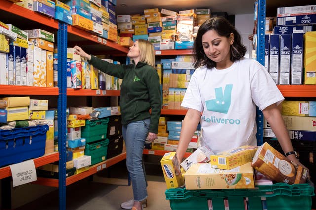 Deliveroo and Trussell Trust are partnering to provide up to two million meals and support for people facing hunger (Deliveroo/PA)
