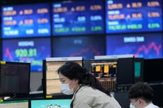 Asian shares sink as China says 1Q growth at 4.8%