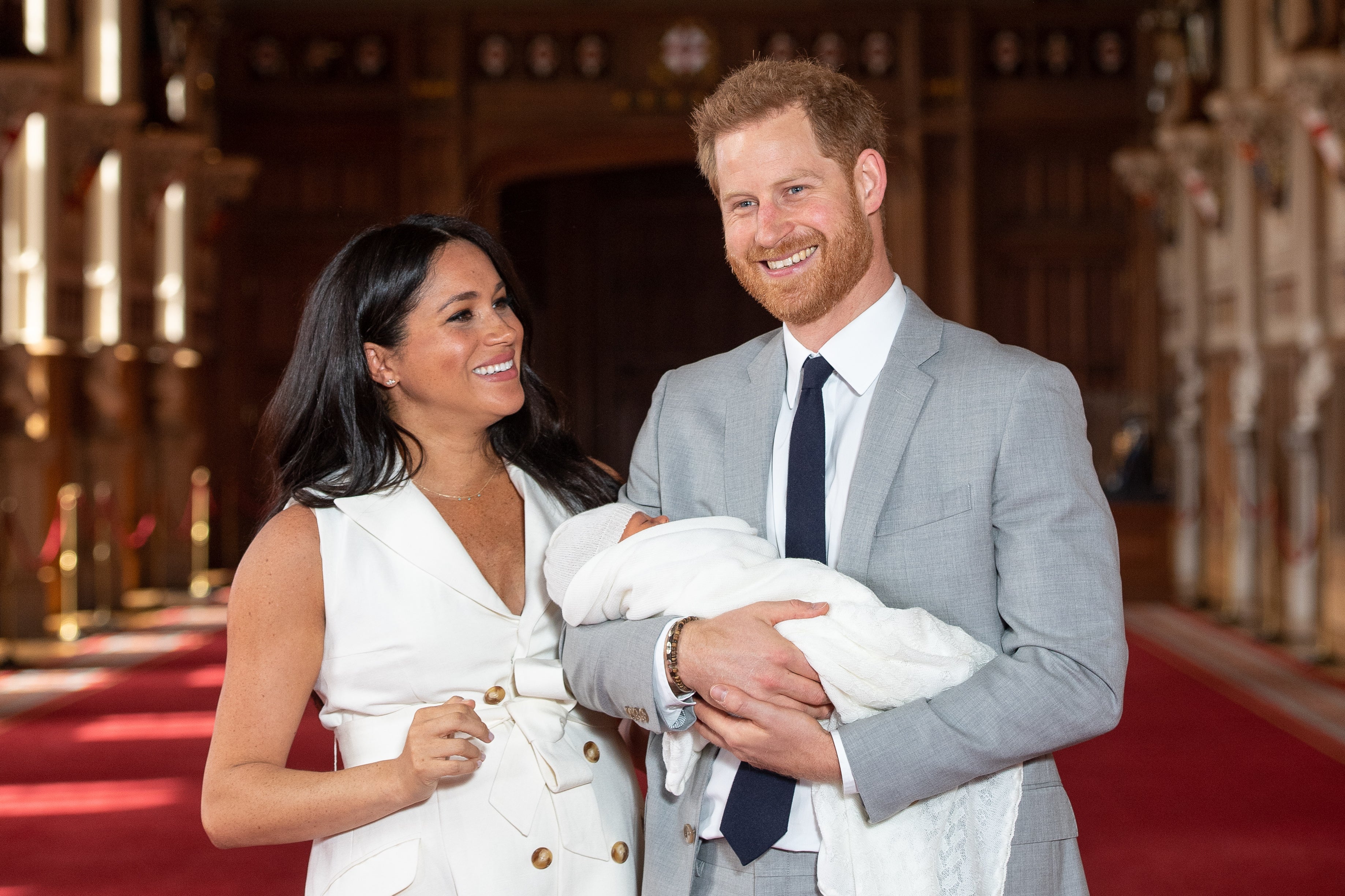 The Duke and Duchess of Sussex with baby Archie (Dominic Lipinski/PA)