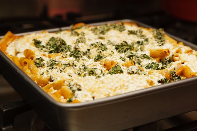 <p>This baked pasta is inspired by spanakopita, the classic Greek spinach and feta pie</p>