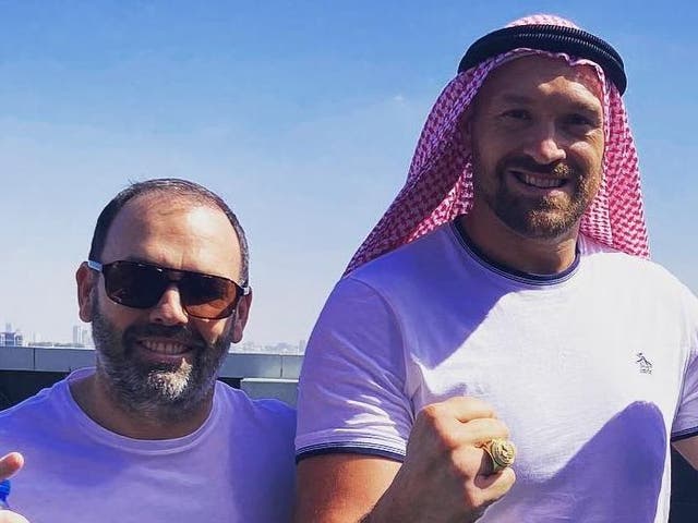 <p>Daniel Kinahan and Tyson Fury pictured in Dubai</p>
