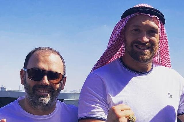 <p>Daniel Kinahan, the co-founder of MTK Global, and Tyson Fury pictured in Dubai</p>