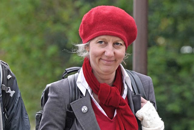 The criminal damage trial of Gail Bradbrook, co-founder of Extinction Rebellion, has been delayed pending a High Court judgment over the toppling of Edward Colston’s statue in Bristol (PA)