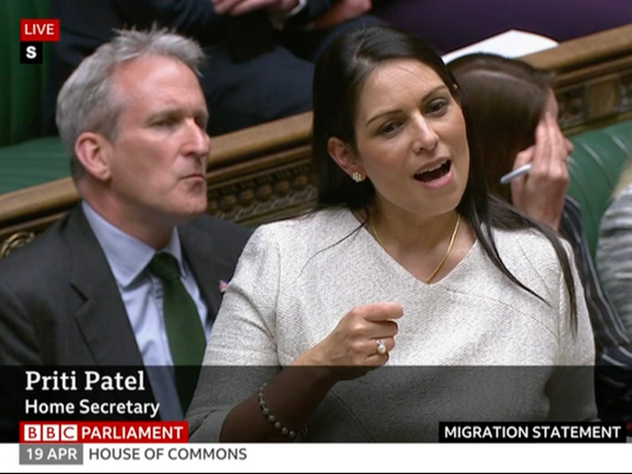 Patel speaks to MPs on Tuesday afternoon