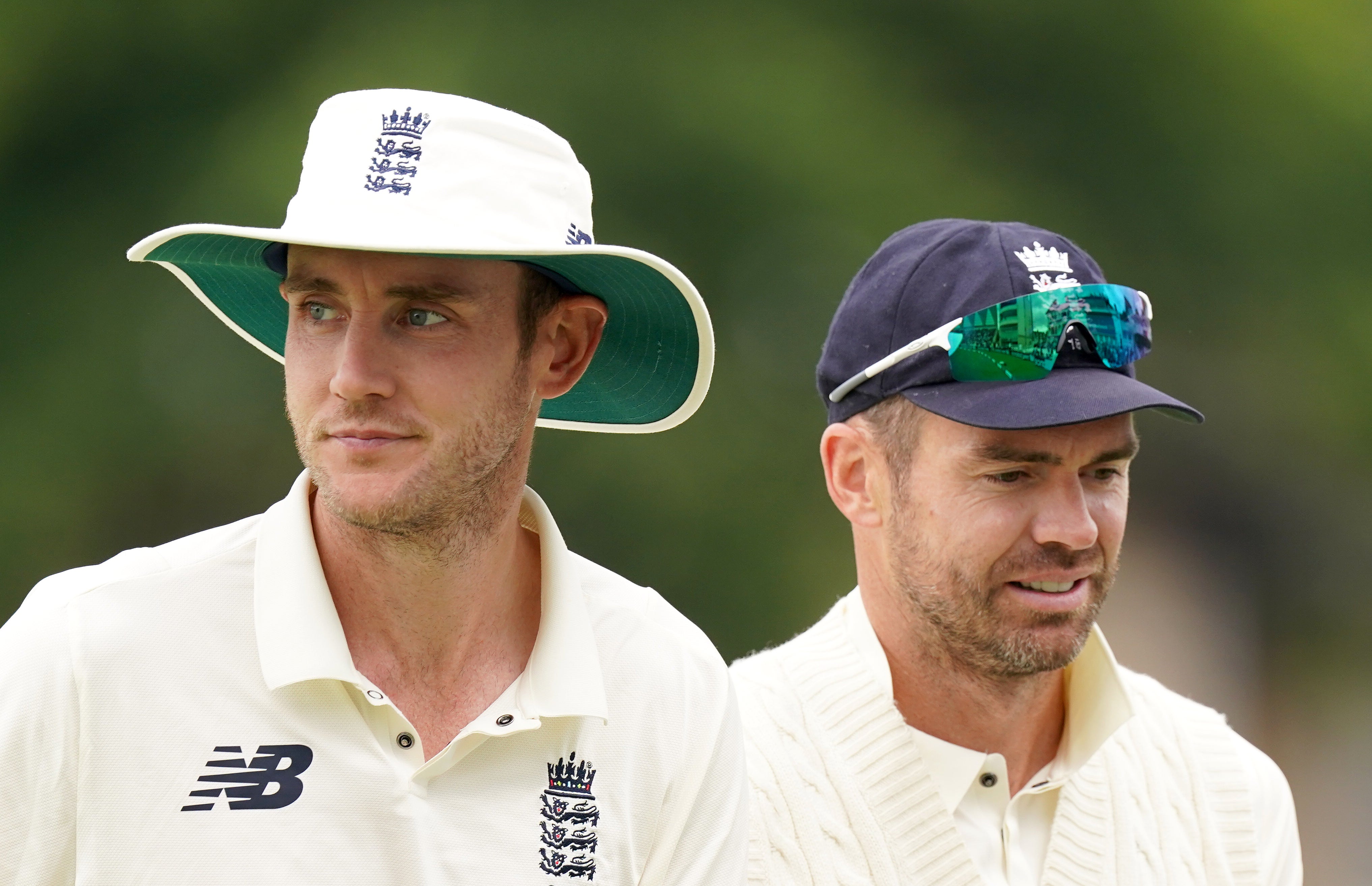 James Anderson, right, and Stuart Broad are set to appear for Lancashire and Nottinghamshire respectively this week (Tim Goode/PA)