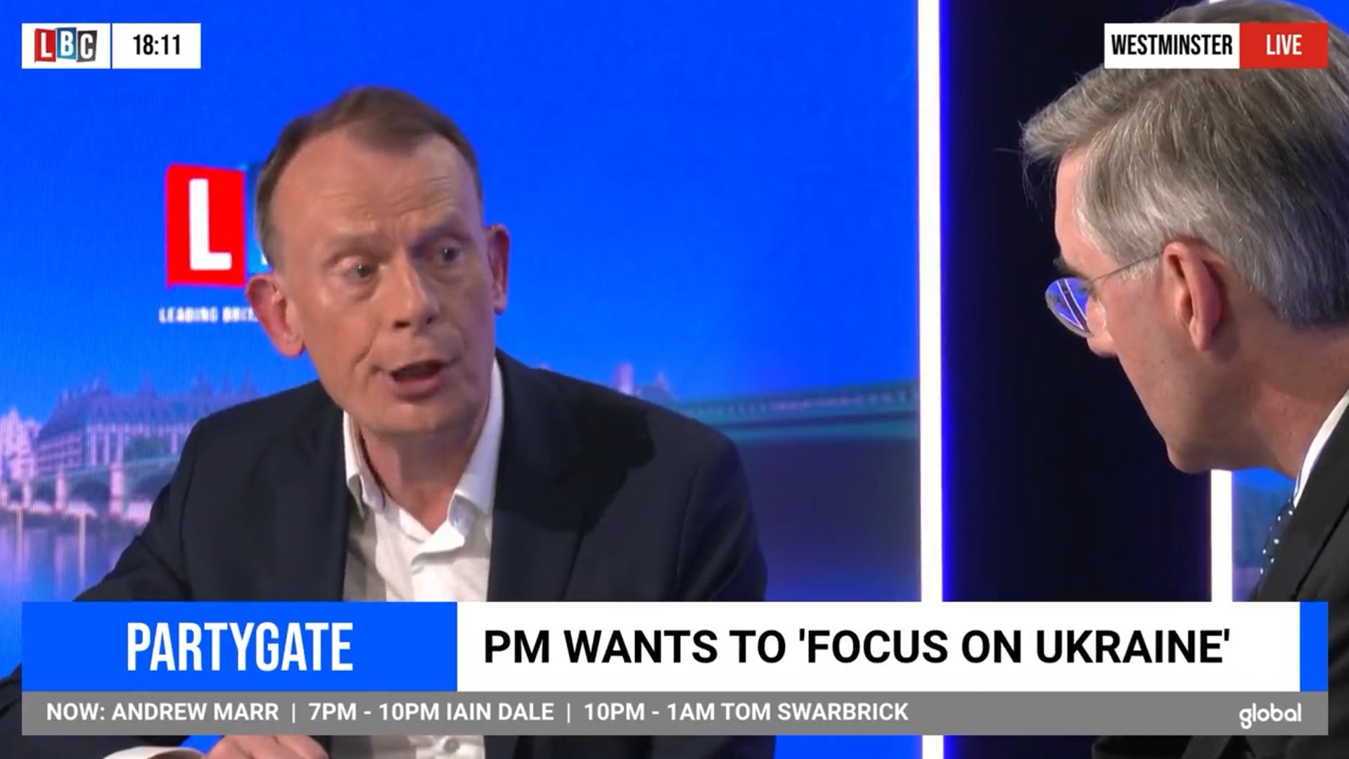 Marr said he was ‘intensely angry’ about Partygate revelations
