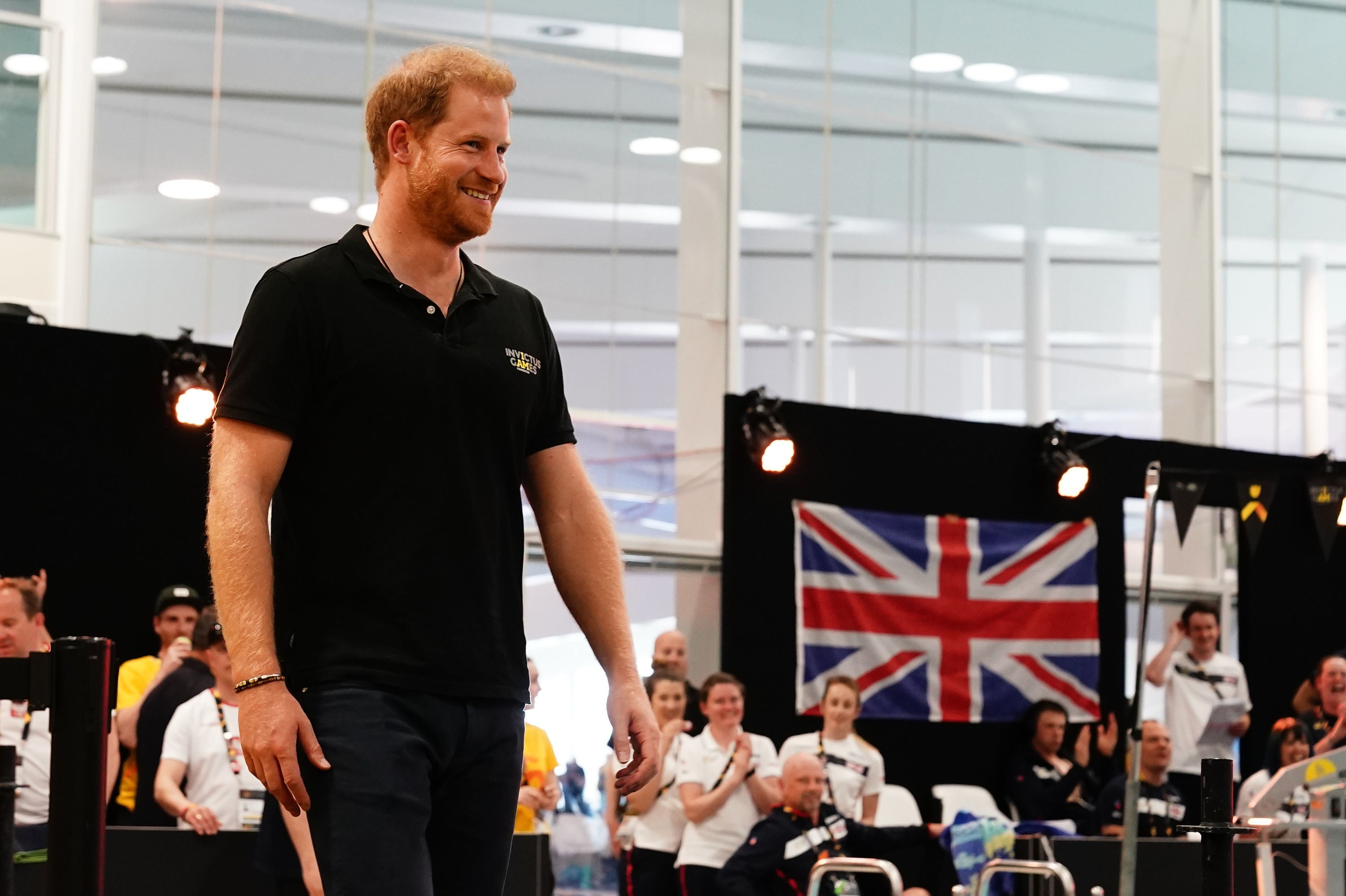 The Duke of Sussex during the swimming at the Invictus Games (Aaron Chown/PA)