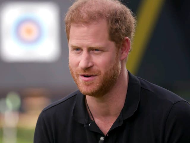 <p>Prince Harry during his interview with Hoda Kotb</p>