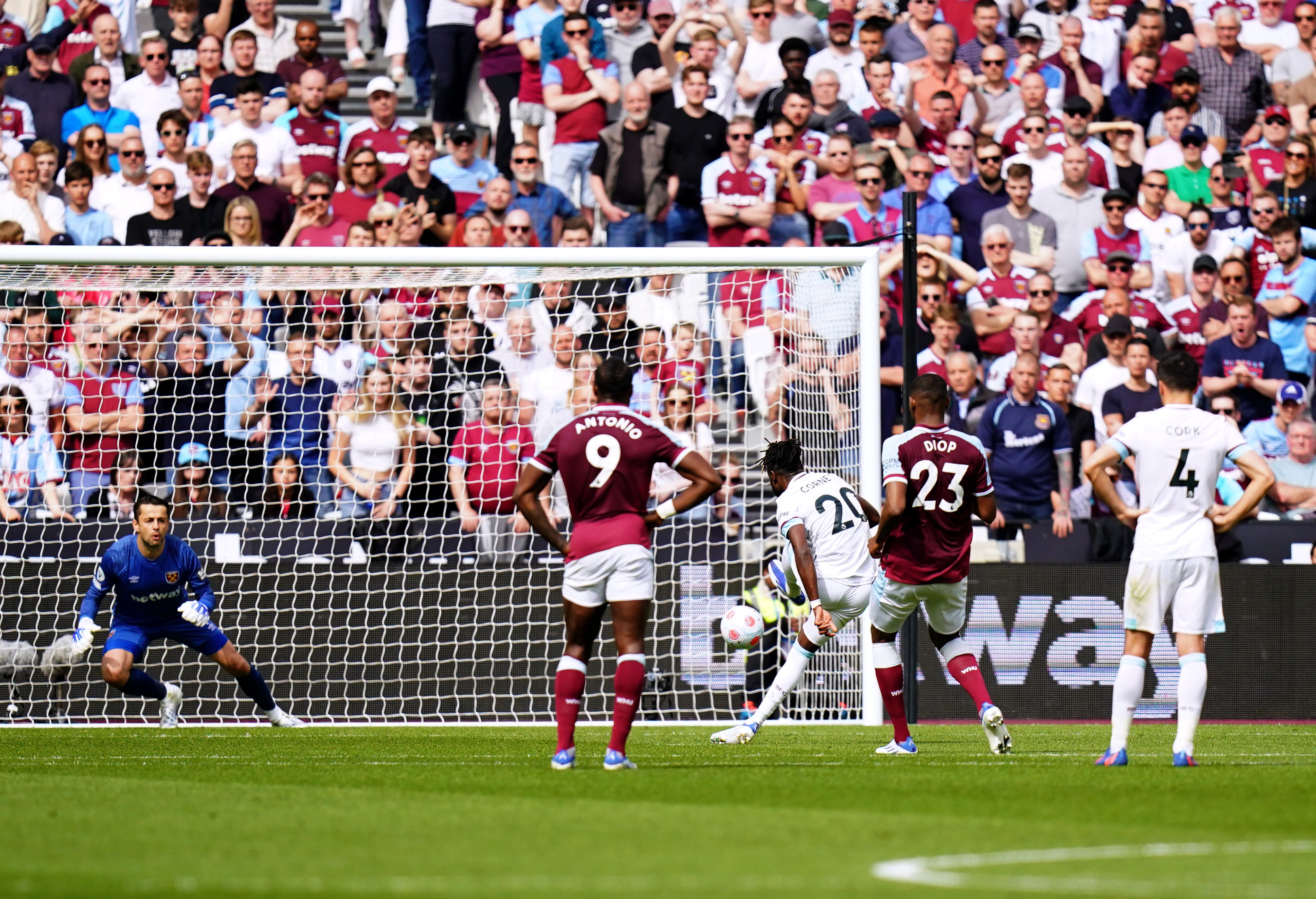 Maxwel Cornet’s penalty miss proved costly for Burnley on Sunday (Adam Davy/PA)