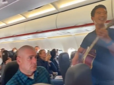 Not all fellow passengers seemed delighted with the sing-along