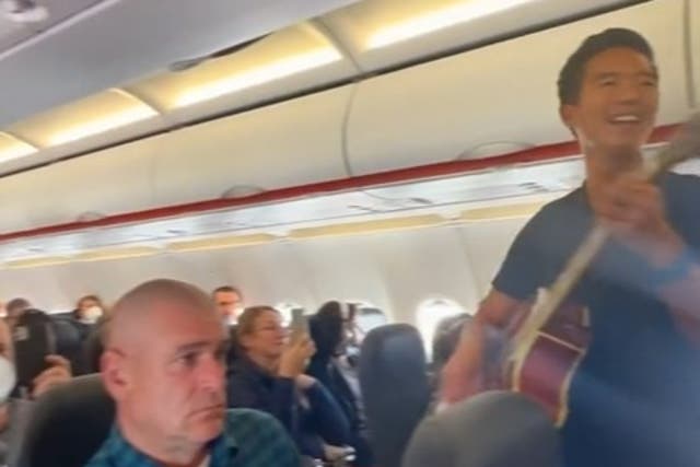 <p>Not all fellow passengers seemed delighted with the sing-along</p>