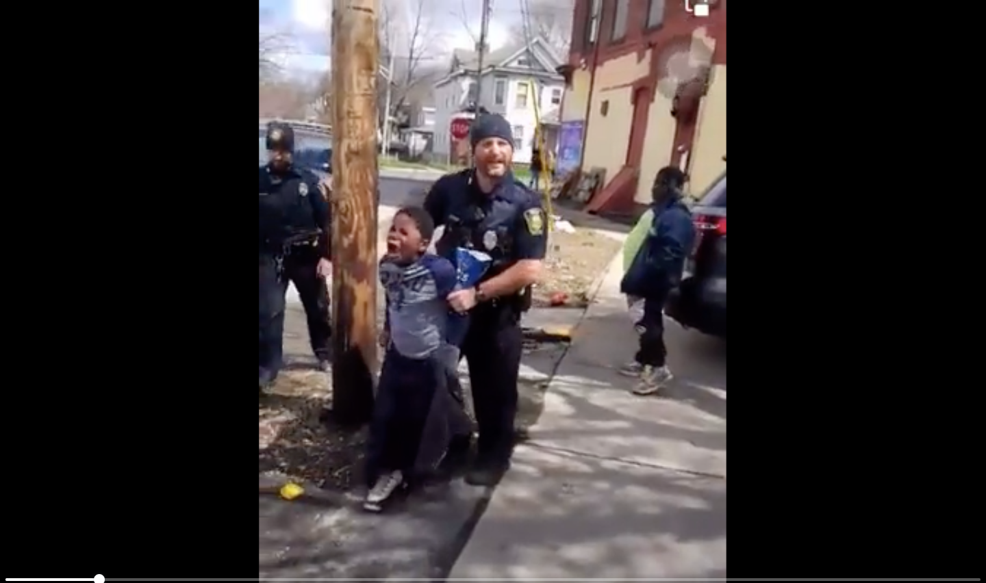 An 8-year-old boy in Syracuse was filmed by bystanders as officers grabbed him from his bike after he allegedly stole a bag of chips. No charges were pressed.