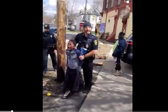 <p>An 8-year-old boy in Syracuse was filmed by bystanders as officers grabbed him from his bike after he allegedly stole a bag of chips. No charges were pressed.</p>