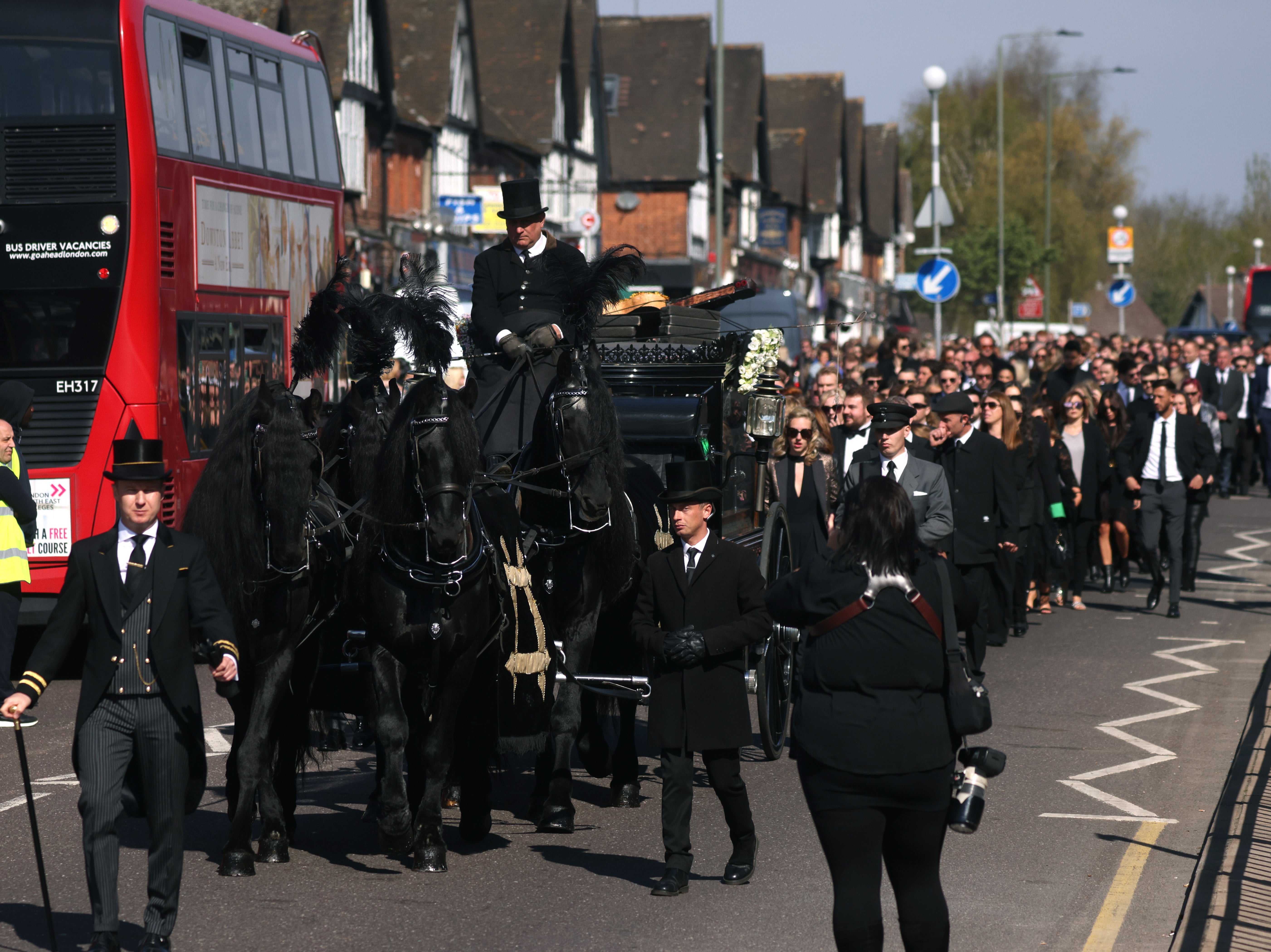 <p>The funeral procession for Tom Parker</p>