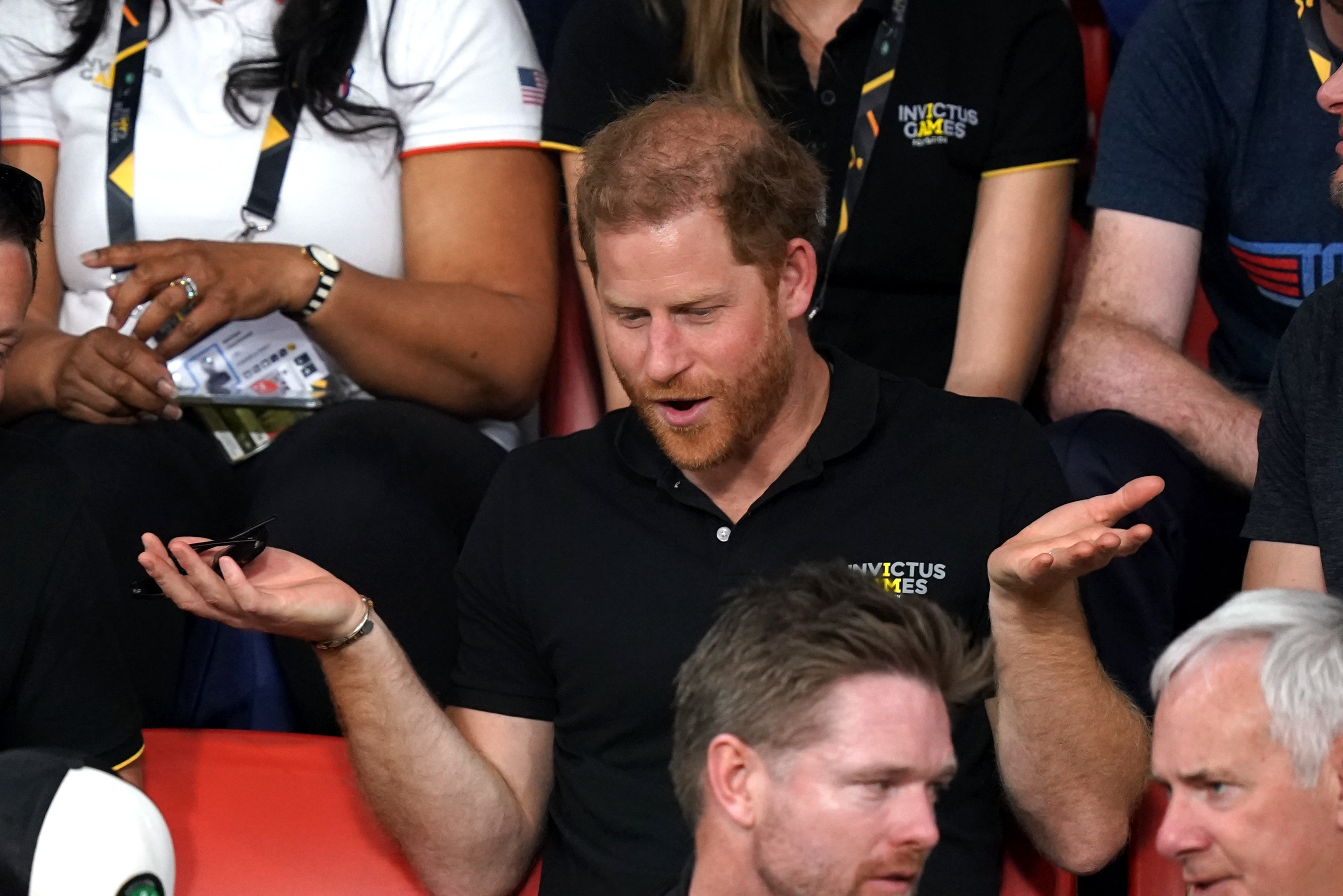 The Duke of Sussex attends the indoor rowing competition during the Invictus Games (PA)