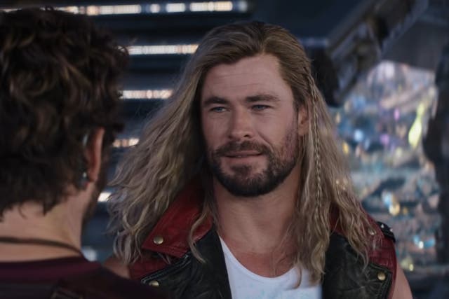 <p>Chris Hemsworth in the trailer for ‘Thor: Love and Thunder'</p>