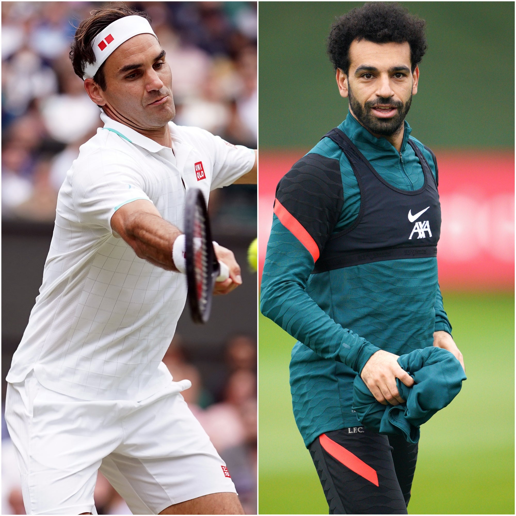 Roger Federer and Mohamed Salah (Adam Davy/Peter Byrne/PA)