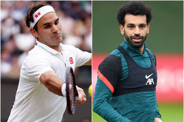 Roger Federer and Mohamed Salah (Adam Davy/Peter Byrne/PA)