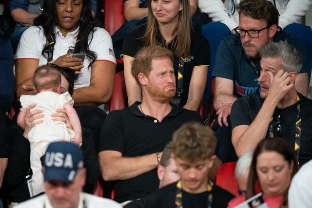 The Duke of Sussex watching the indoor rowing at the Invictus Games (Aaron Chown/PA)