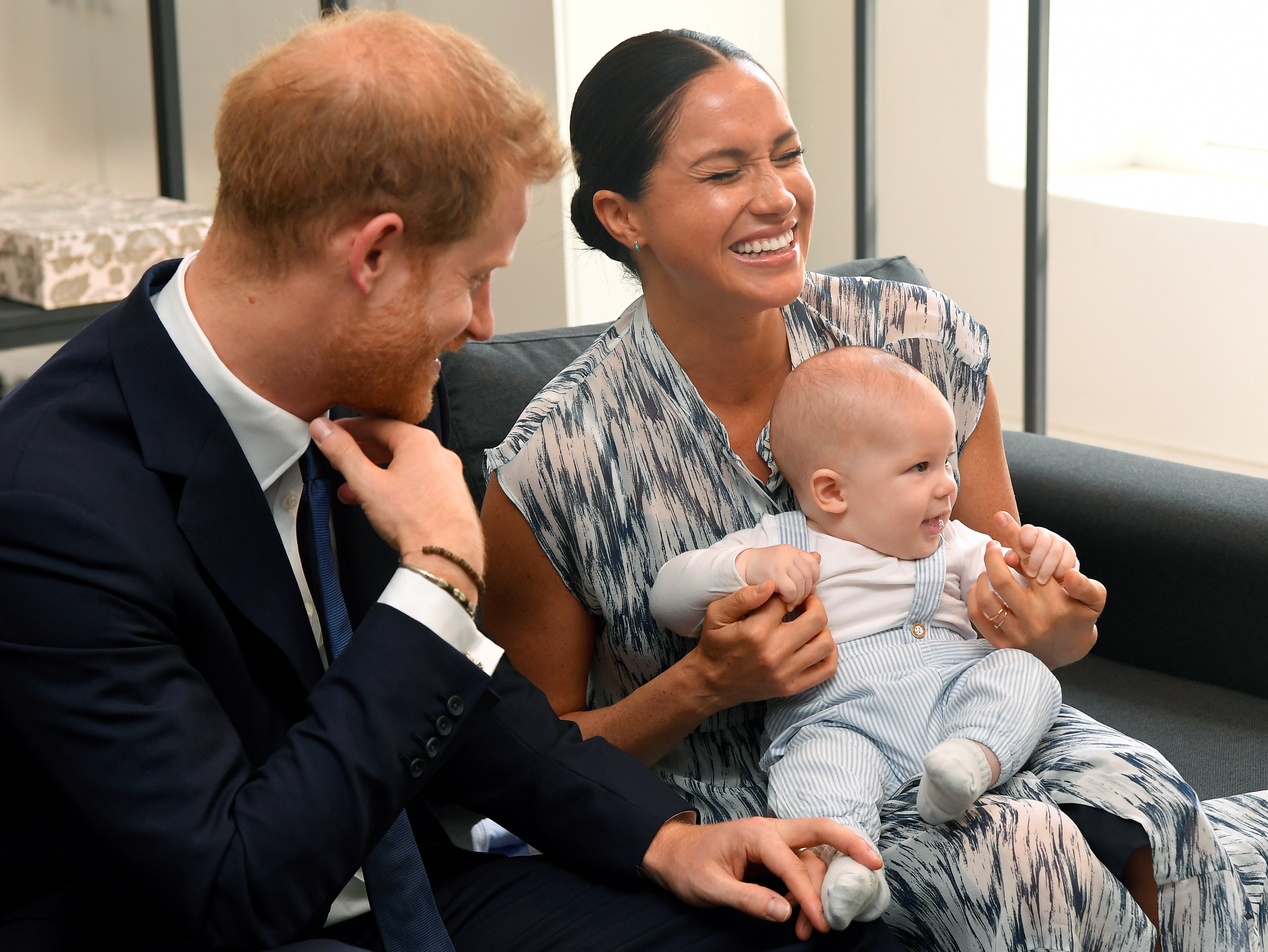 Harry and Meghan pictured with son Archie