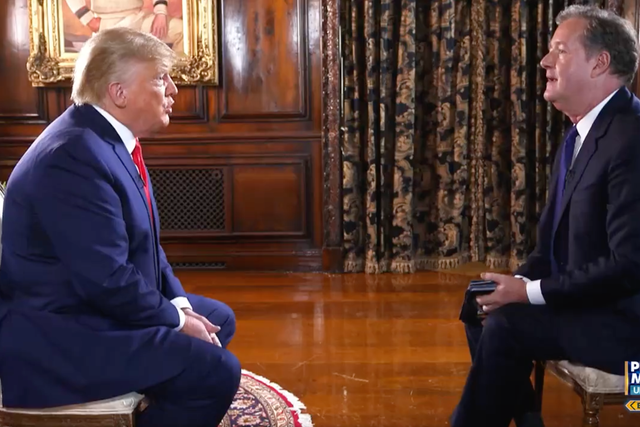 <p>Donald Trump is interviewed by Piers Morgan</p>