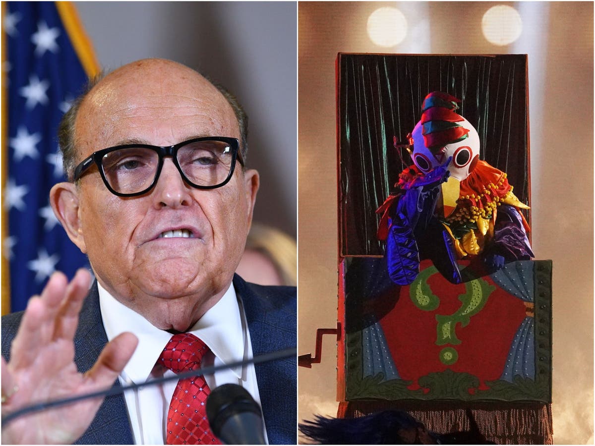 Rudy Giuliani is revealed as Jack in the Box on Masked Singer US