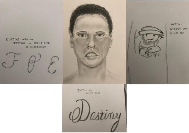 Dallas police released the sketch of the woman and her tattoos after her body was found near a lake in Taxas