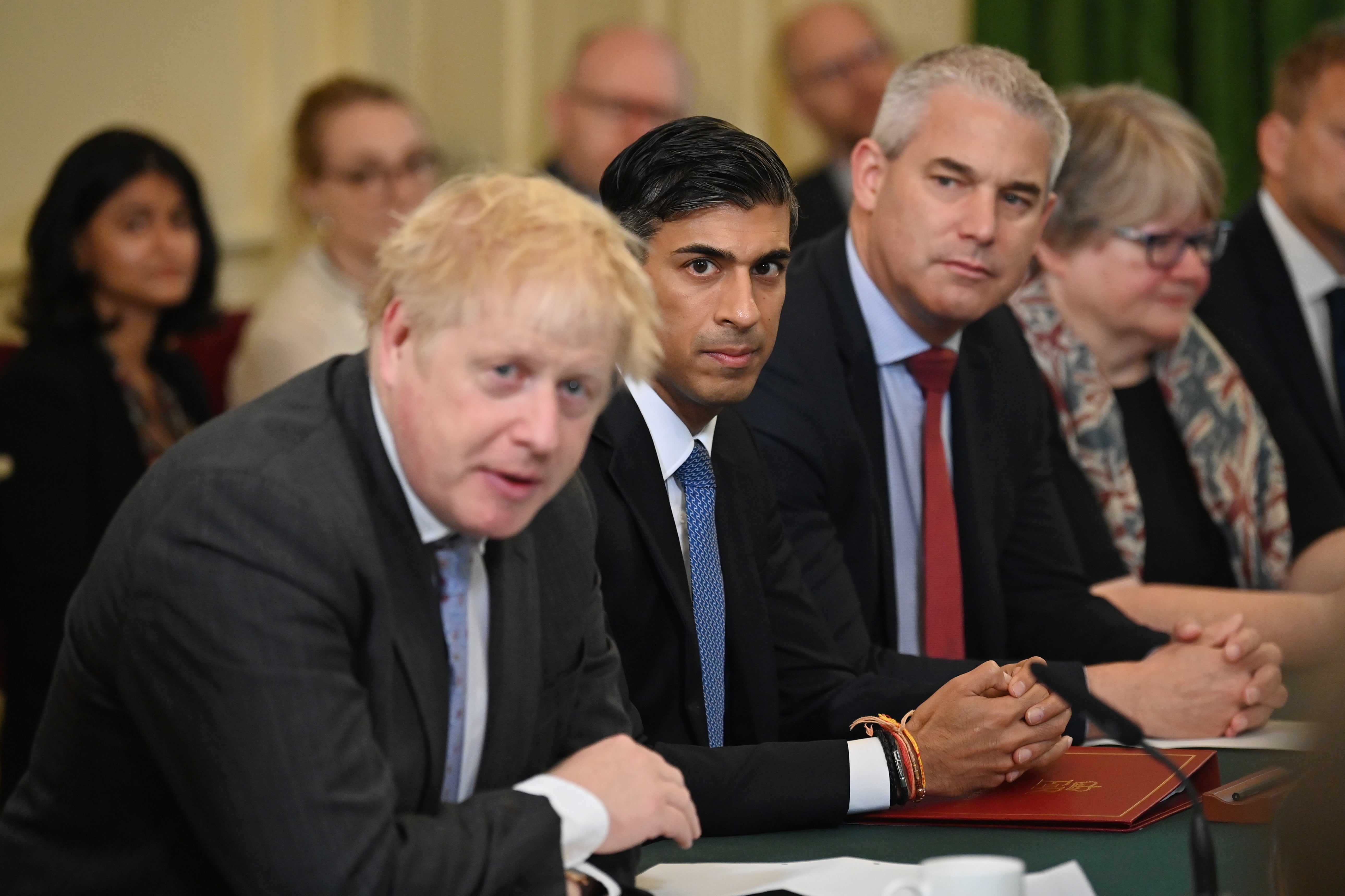 Boris Johnson and Rishi Sunak with ministers