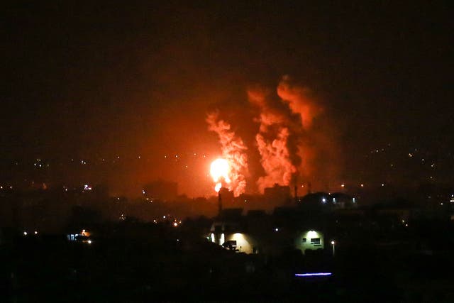 <p>The aftermath of an Israeli air strike on Gaza on 21 April, 2022</p>