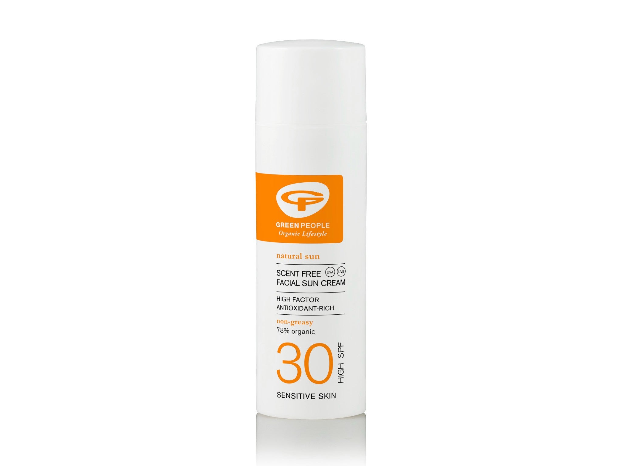 Green People scent free facial sun cream SPF30 indybest