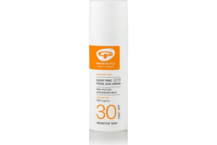 Green People scent free facial sun cream SPF30 indybest