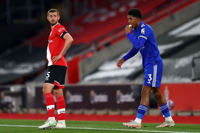 <p>Muslim players like Wesley Fofana (right, breaking his fast during a match while a Leicester player in April 2021) will be allowed to eat and drink during a natural pause in play </p>