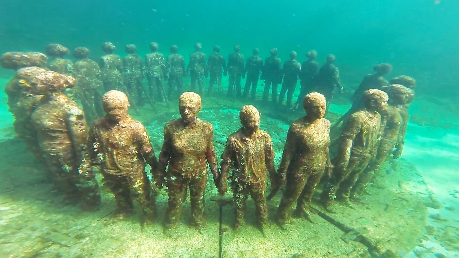 The Molinere Underwater Sculpture Park, Grenada, was designed by British sculptor Jason deCaires Taylor and is thought to be a tribute to enslaved Black people