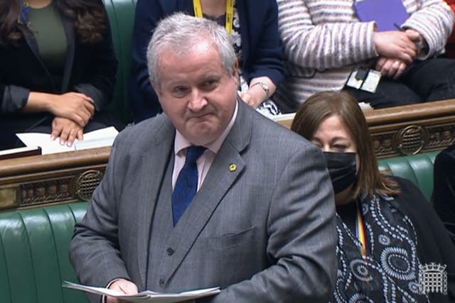 SNP Westminster leader Ian Blackford during Prime Minister’s Questions in the House of Commons (PA)
