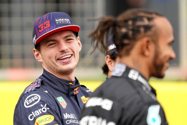 Max Verstappen has joked about Lewis Hamilton’s involvement in a Chelsea takeover bid (Tim Goode/PA)