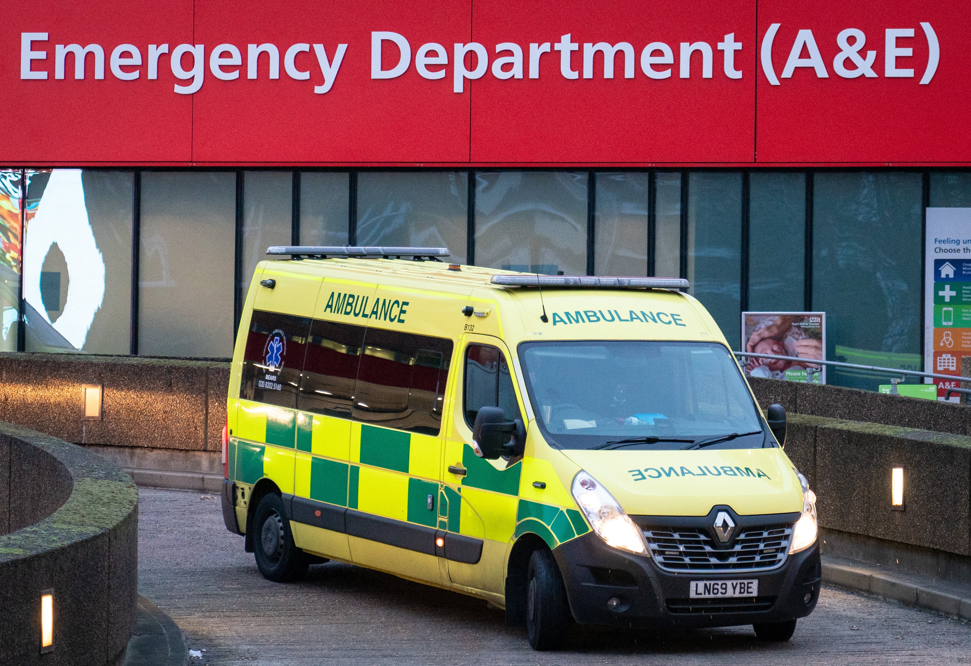 File photo of an ambulance outside an Accident and Emergency Department (Dominic Lipinski/PA)