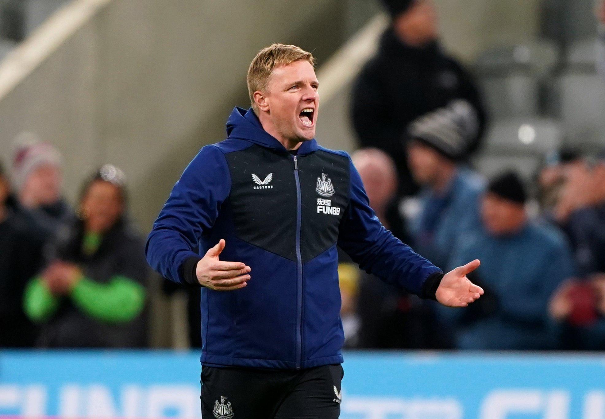 Eddie Howe has led Newcastle to the 40-point mark in the Premier League (Owen Humphreys/PA)