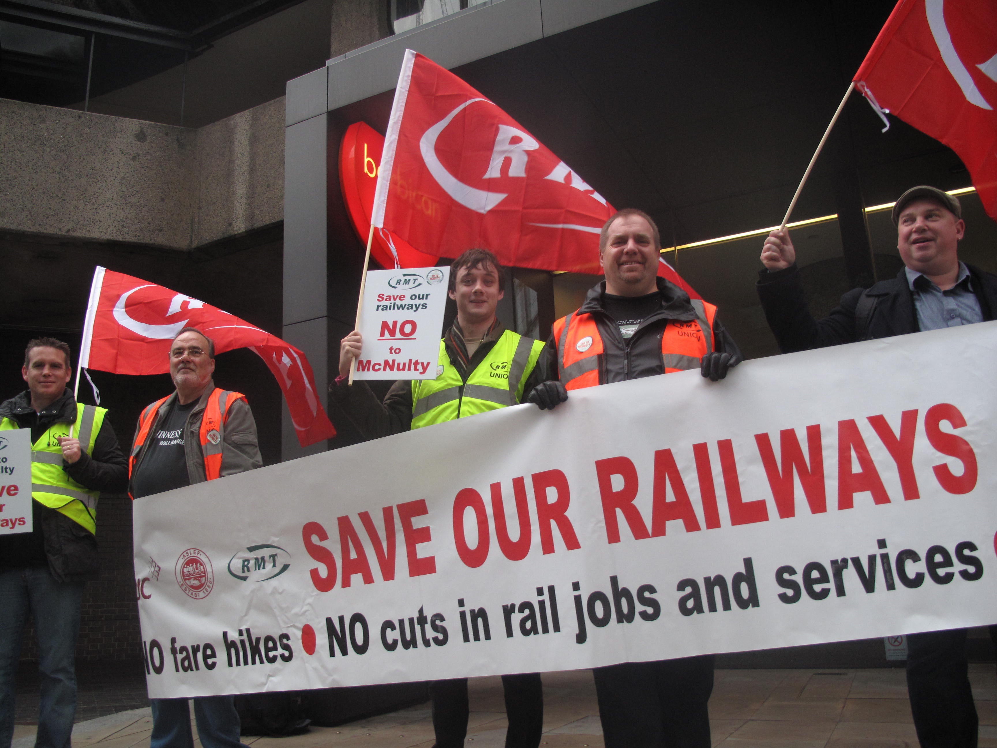 Track record: a picket line from a previous RMT union dispute
