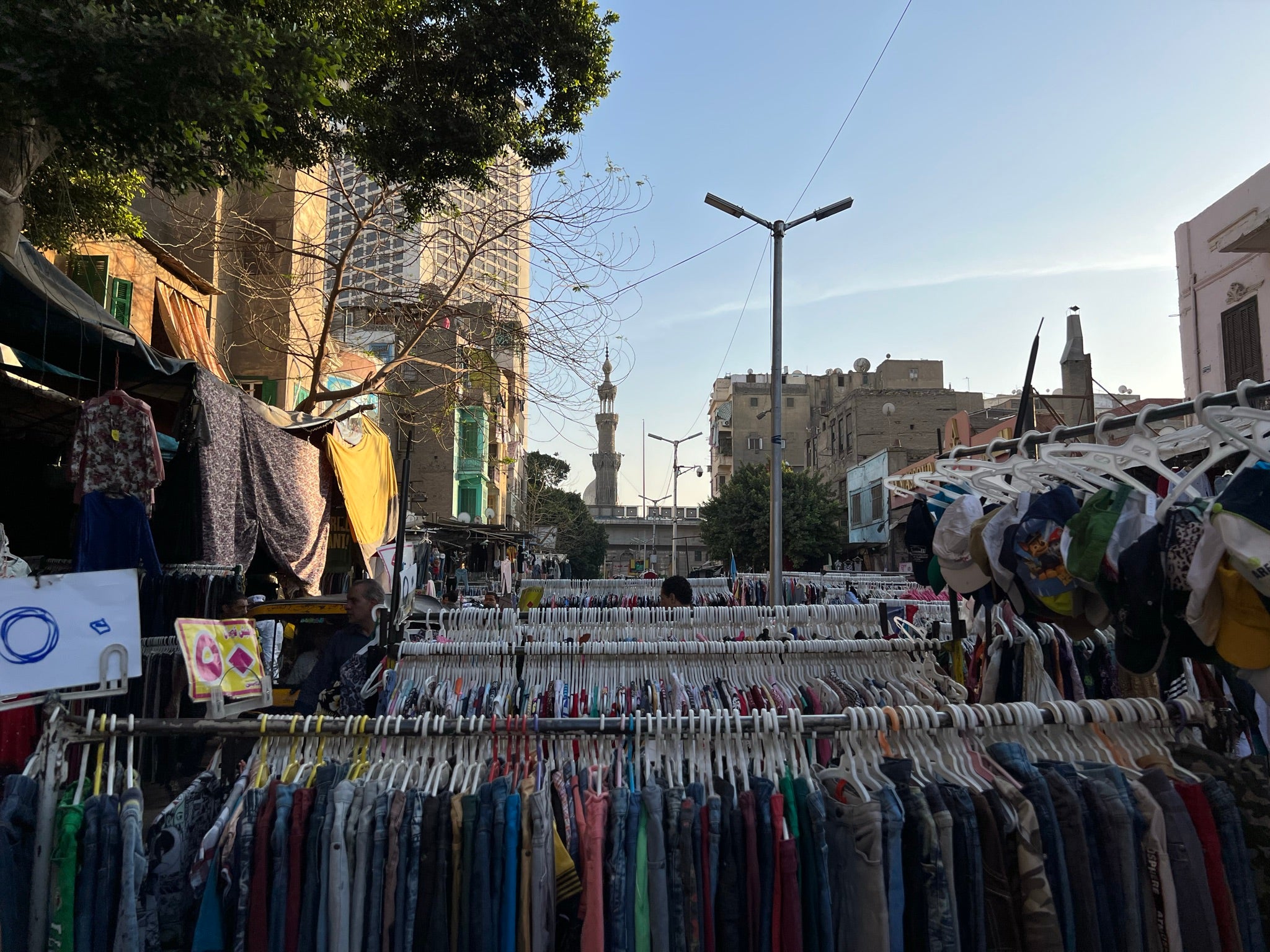 The market at early evening time