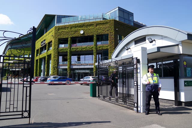 The gates to Wimbledon will be closed to Russian and Belarusian players this summer (Kirsty O’Connor/PA)
